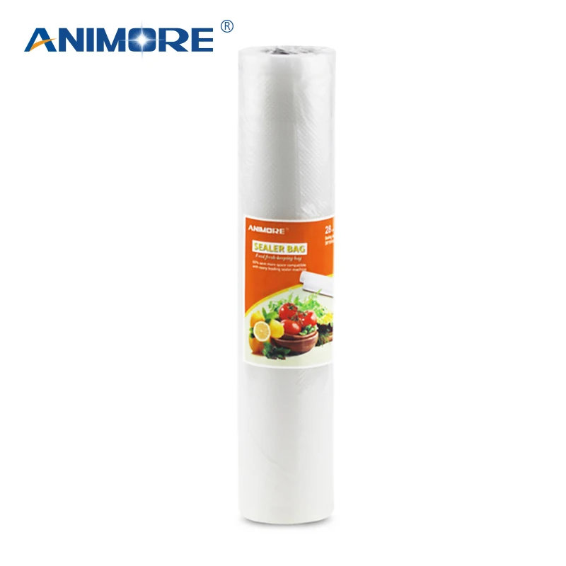 ANIMORE Household 28cm x 500cm 1 Roll Vacuum Food Bag for Kitchen Vacuum Plastic Storage Bags Food Fresh Long Keeping Saran Wrap ANIMORE Household 28cm x 500cm 1 Roll Vacuum Food Bag for Kitchen Vacuum Plastic Storage Bags Food Fresh Long Keeping Saran Wrap