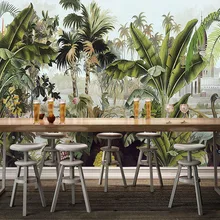 Персонализированные настройки 3D обои Европейский стиль ретро тропический лес банан дерево обезьяна фрески Ресторан Гостиная Фреска