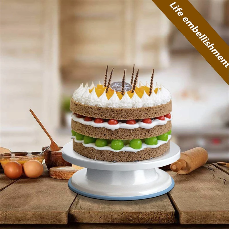 Новая кухонная тарелка для торта вращающаяся противоскользящая круглая подставка для торта для украшения вращающегося стола кухонная сковородка "сделай сам" инструменты для выпечки