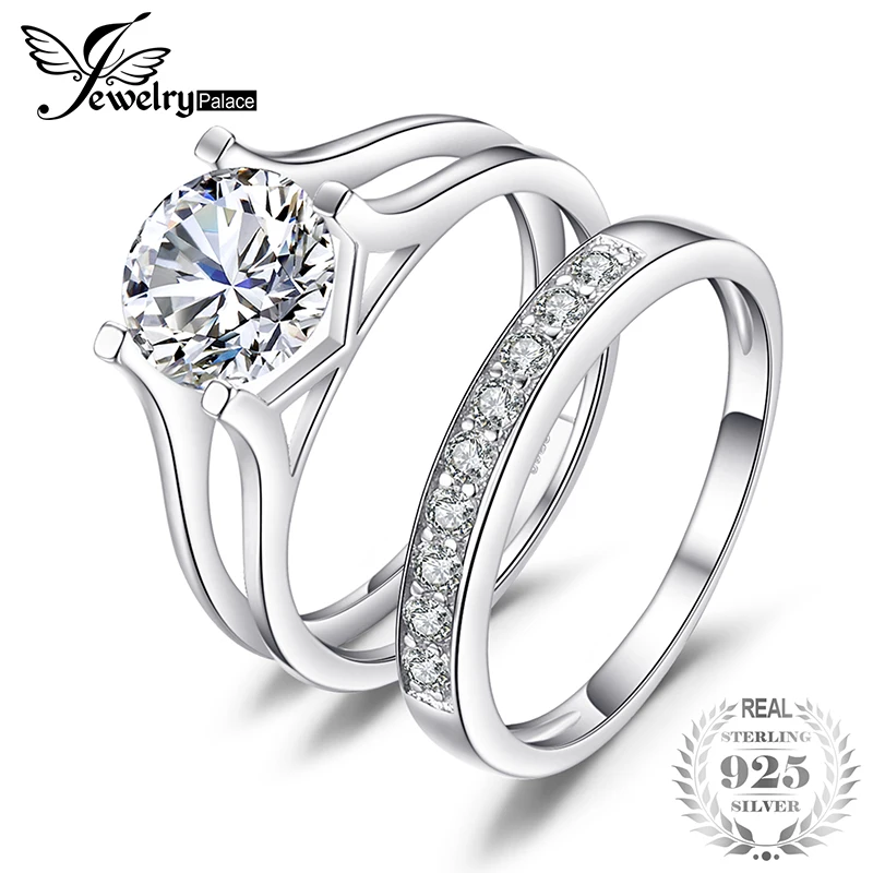 Jewelrypalace 2ct Юбилей обручальное Solitaire Обручение кольцо Свадебные канала чистый