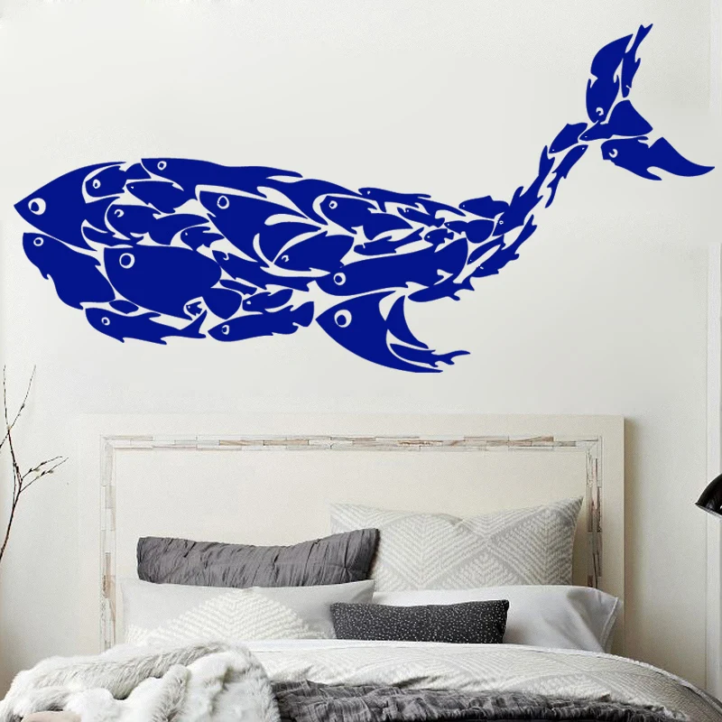 Günstig G5001 Einzigartige Wal Fisch wandsticker Vinyl Wandtattoo Fisch Wandaufkleber Kunst Poster Papier Classics Wand wohnzimmer Bad Home Decor