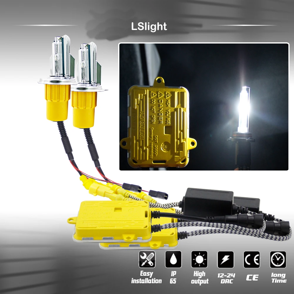 LSlight 110W 12V 6000K 8000LM H4 Car XENON AC Headlight LED zenon Lamp Slim Bright HID Ballast BI Xenon Bulb AUTO MOVEIS LAMPADA