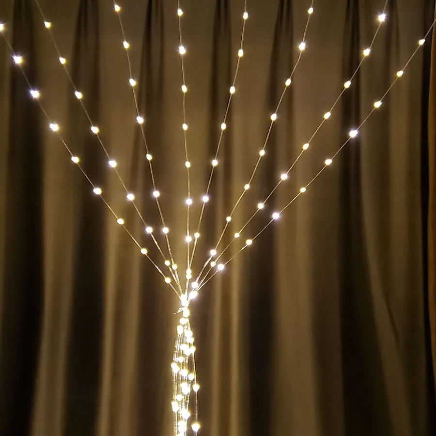 

DC24V Copper Wire 3x1/3x2/3x3m LED Curtain Icicle String Light Christmas Holiday Garland Party Wedding Stage Decorative Light