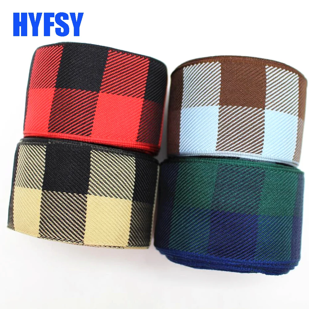 

New 1-1/2 38mm plaid ribbon 10 yards DIY handmade materials bow headdress gift wrap sewing fabric Double sided