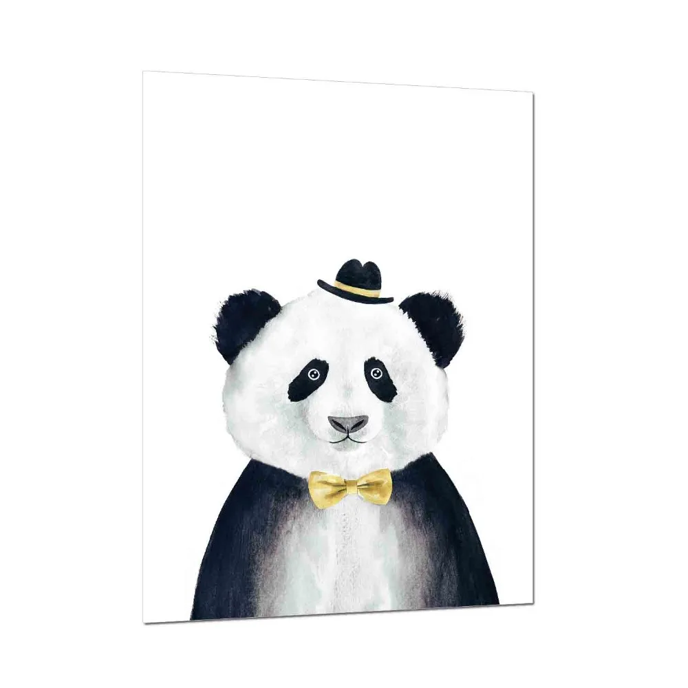 Us 381 65 Off1 Panel Nordic Lucu Kartun Kecil Hewan Panda Kanvas Seni Lukisan Poster Cetak Gambar Dinding Dekorasi Kamar Tidur Anak In Painting