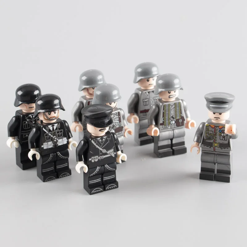 WW2 Military Minifigs Building Blocks Sets MOC Germany Army Soldiers Imported Officers Bricks DIY Toys for Children Gifts W096