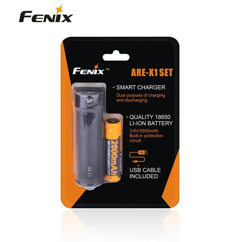

Fenix ARE-X1 Charing Kit Smart Battery Charger 5V USB Output Intelligent Battery charger with 2600mAh battery