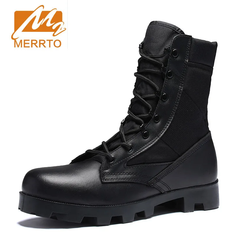

New Ultralight Men Army Boots Hight Cut Military Shoes leather Tactical Ankle Boots Jungle Boots Outdoor Shoes Plus Army Boots
