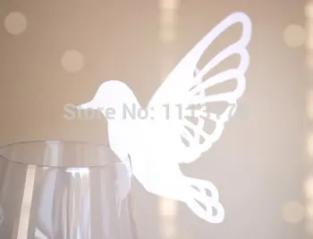 

Perching Bird Shape Wine Glass Place Cards Set of 30pc001