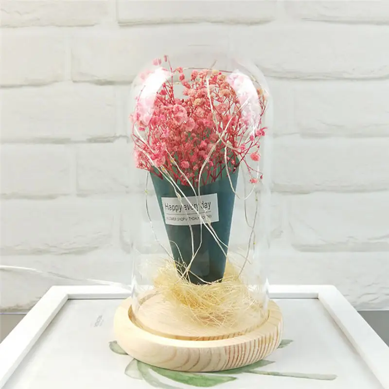 Gypsophila романтическое моделирование стеклянная крышка Led микро пейзаж с USB питание