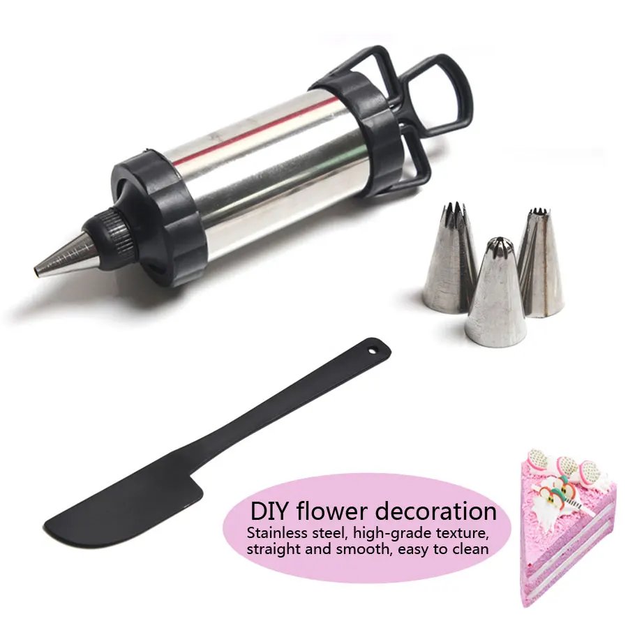 

Stainless Steel Flower Decorator Set Mouth Firearms Nozzle Tip Fondant Kitchen Bakeware Cake Decorating Tools Nozzel Home DIY