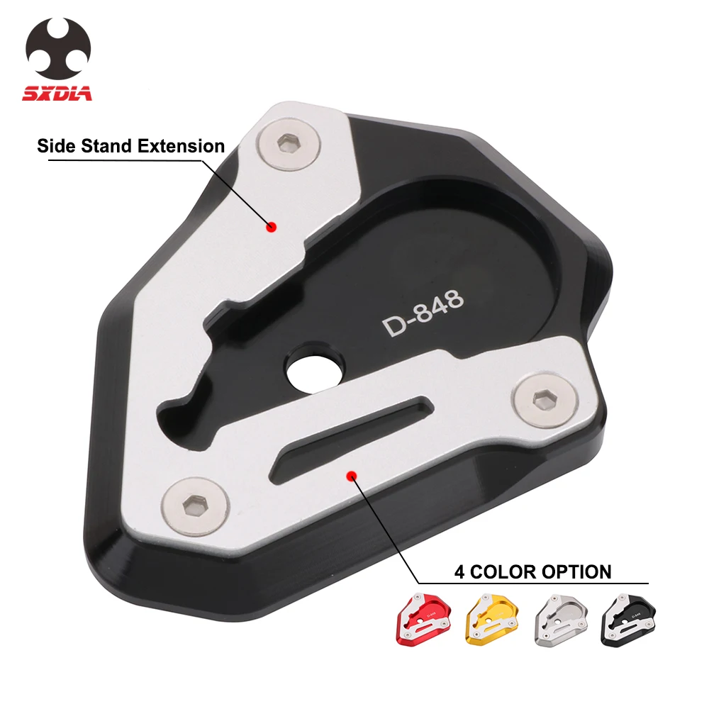 

Motorcycle Accessories Kickstand CNC Aluminum Side Stand Extension Plate Pad Support For DUCATI 848 1098 1198 Motor Spare Parts