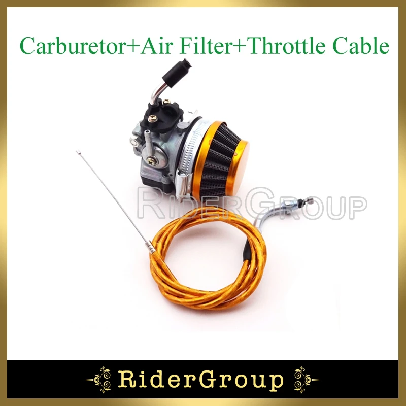 2 Stroke Engine Racing Carburetor Air Filter Gas Throttle Cable For