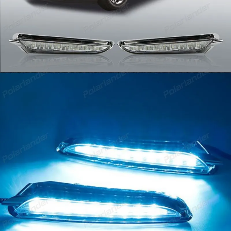 

2pcs Daylight DRL Daytime Running Lights Super Bright Driving Lamp12V Car-styling for B/uick E/nclave With Plating 2013-2015