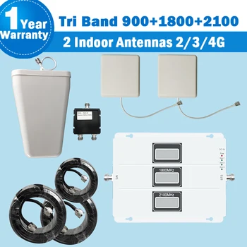 

gsm repeater mobile network booster 900 1800 2100 4g signal booster cellular amplifier 2g 3g 4g alc tri band repeater S36