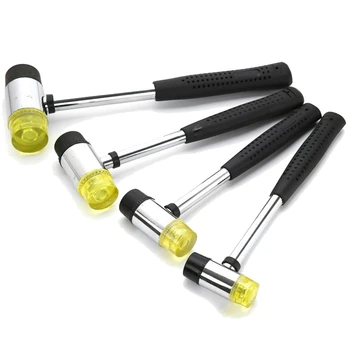

SHGO HOT-Double Faced Soft Mallet Rubber Hammer Glazing Window Beads Tool Steel Handle Install Hammer Household Tool