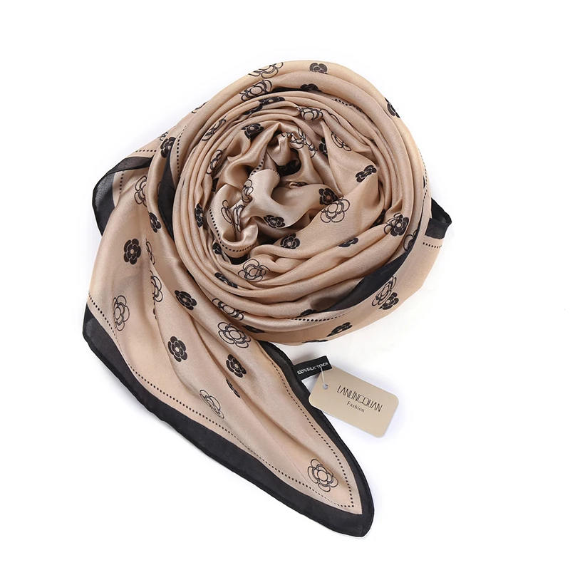 

Hot Sale Scarf Luxury Brand 2018 new Shawl Soft Echarpe Lady Silk Camellia Hijab Fashion Women Scarves Pashmina Foulard Femme
