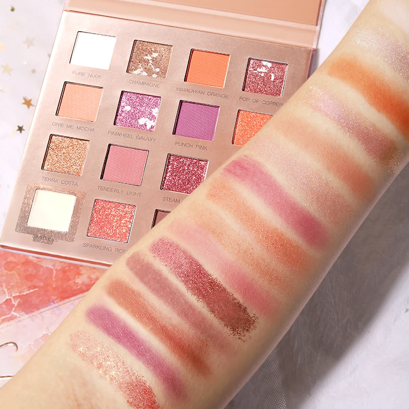 

New Glitter Eye Shadow 16 Colors Pigment Eye Shadow Palette Waterproof Easy to Wear Shimmer Make up Eyeshadow dropping
