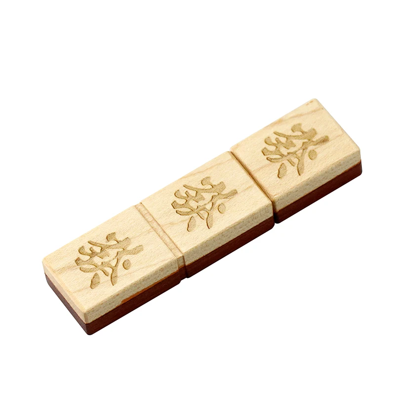 

Wooden Card USB flash drive 64GB Maple wood mahjong memory stick pen drives 128GB pendrive disk 4GB 8GB 16GB 32GB gift