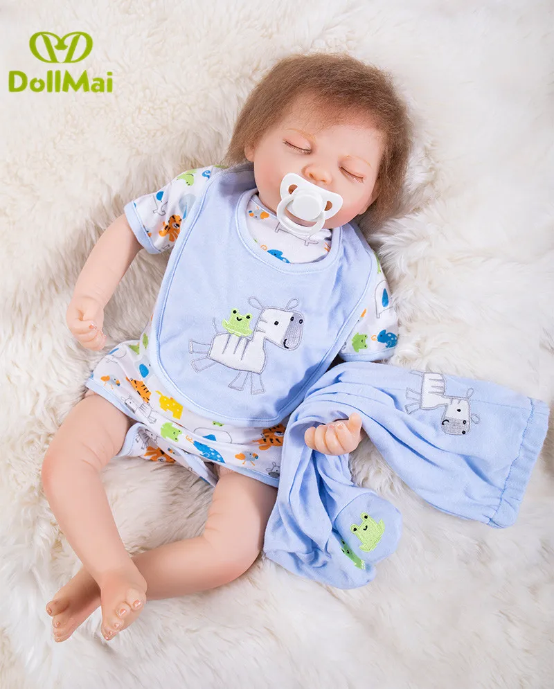 

DollMai 53cm boy reborn silicone baby dolls soft cotton body real sleeping newborn baby alive Bebes reborn bonecas kids gift toy