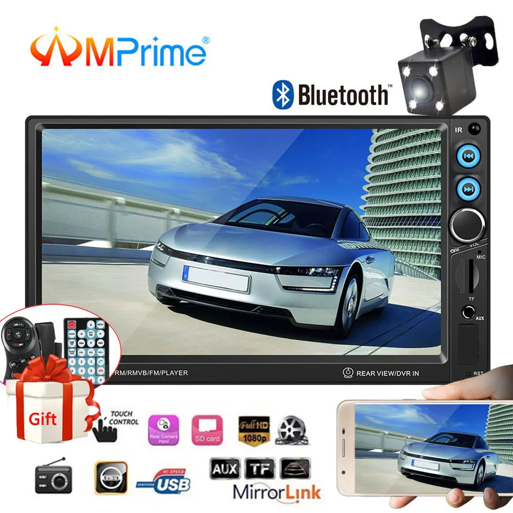 

AMPrime 1+16G Android Car Radio Universal GPS Navigation Bluetooth Touchscreen Wifi MP5 Audio Stereo 2din Car Multimedia Player