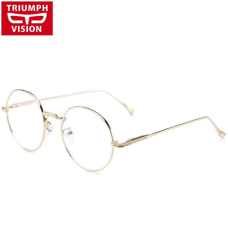 

TRIUMPH VISION Gold Round Eyewear Frames Circle Clear Lens Optical Eyewear AccessoriesRetro 2017 Spectacle Glasses Oculos