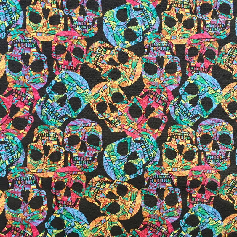 

90 x 140 cm horrorable skull fabric cotton polyester canvas fabric pillows shoes cover