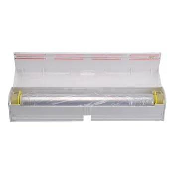 

Food Wrap Dispenser Plastic Cutter Foil Cling Film Storage Holder Box Kitchen Supplies RT99