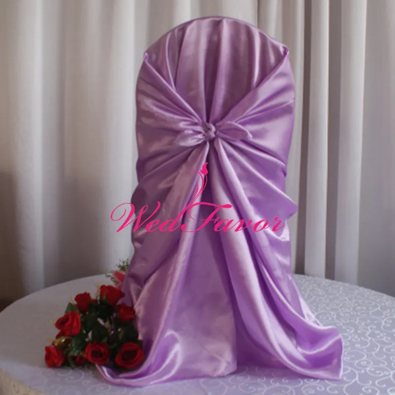 WedFavor 100 шт. завязывается на Универсальный Атлас чехлы для стульев Свадебные Обёрточная бумага стульев для дома Банкетный вечерние украшения событие - Цвет: Lilac