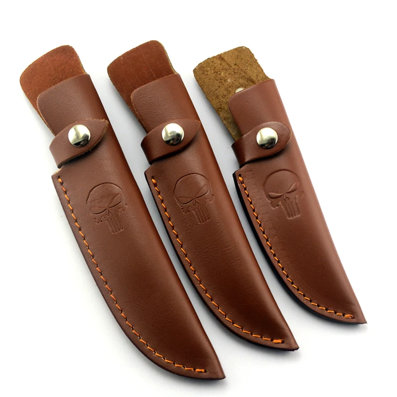 

Top Quality Fixed Blade Straight Knife Holder Outdoor Tool Belt Loop Hunt Multi Holster Carry Sheath Leather Scabbard