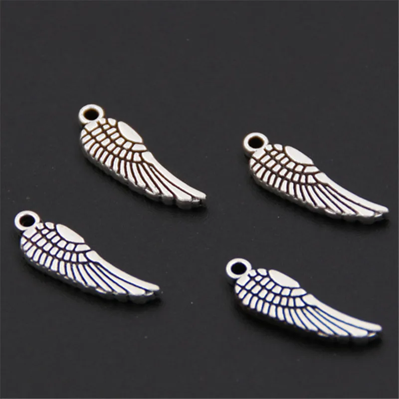 50Pcs Lots Vintage Feather Wings Pendant Beads Jewelry Making Necklace DIY Decor