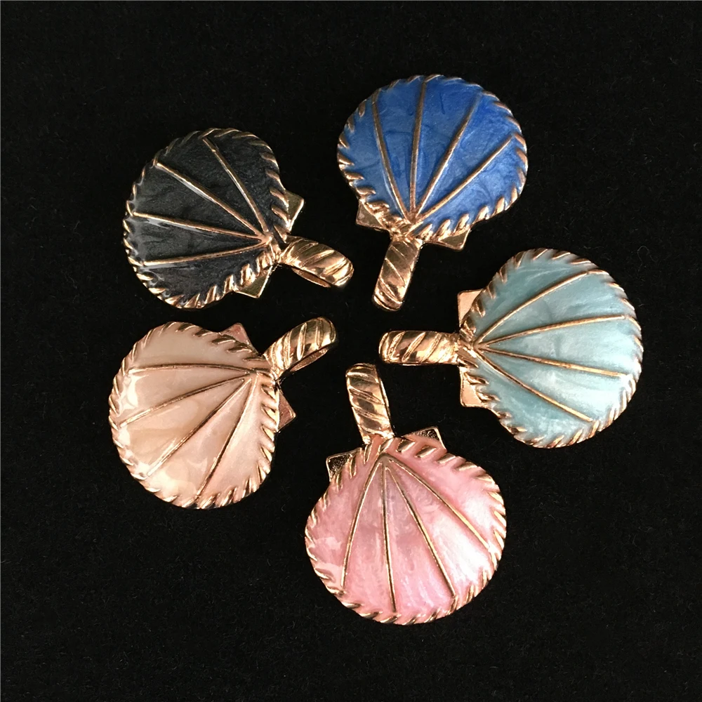 

15PCS High Quality Gold Color Enamel Sea Shell Mini Cute Charms Handmade Pendant DIY Earrings Necklace Bracelet Jewelry Findings