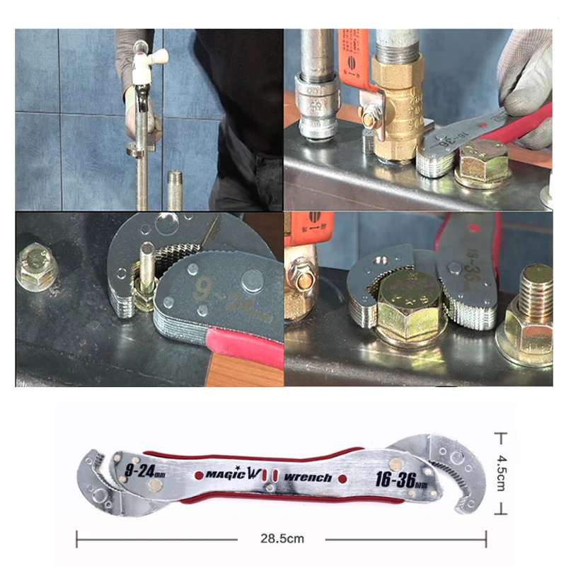 9-45 мм регулируемый многоцелевой магия гаечный ключ Инструменты Универсальный Гаечные ключи трубы гаечный ключ регулируемая ручка Гаечные Ключи 1 шт