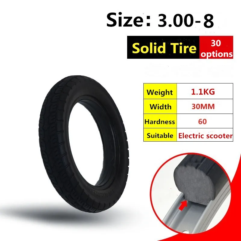 3.00 8 Tire Electric Scooter Solid Tyre Without Inner Tube Tyre and Solid Tirein Bicycle Tires