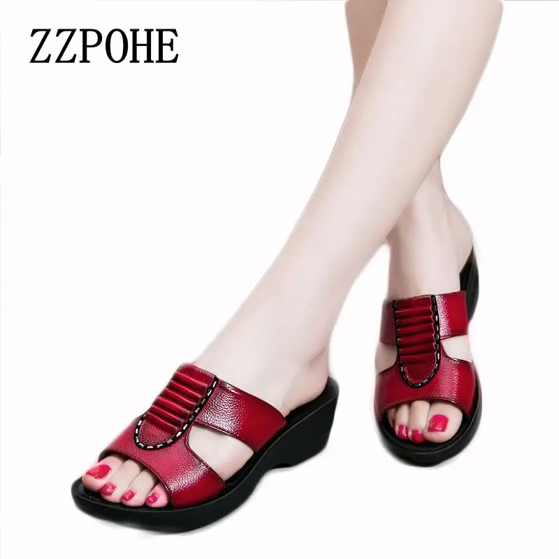 Prix ZZPOHE D été nouvelle mère pantoufles dames de mode pantoufles doux et confortable casual grande taille chaussures Femme Pente avec pantoufles