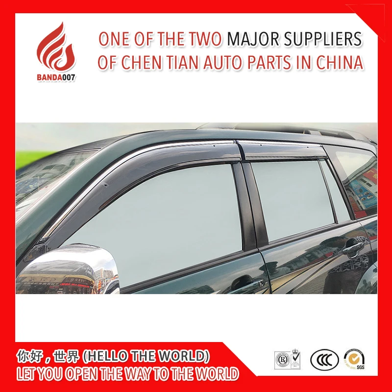 

4 Piece Injection molding trim vent shade rain sun wind deflector window visor for prado 2004-2009 2010-2018