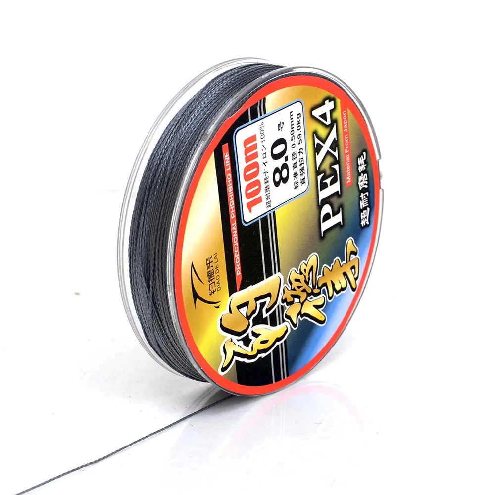 

100M Fishing Line PEX4 Series Super Strong Japan 4 PE Braided Fishing Line 22 -130LB Gray