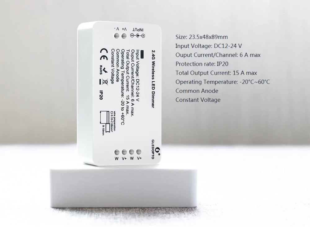 ZIGBEE ZLL умный диммер контроллер светодиода, DC12/24 V, регулировка яркости приложения, для линейного освещения светодиодной ленты