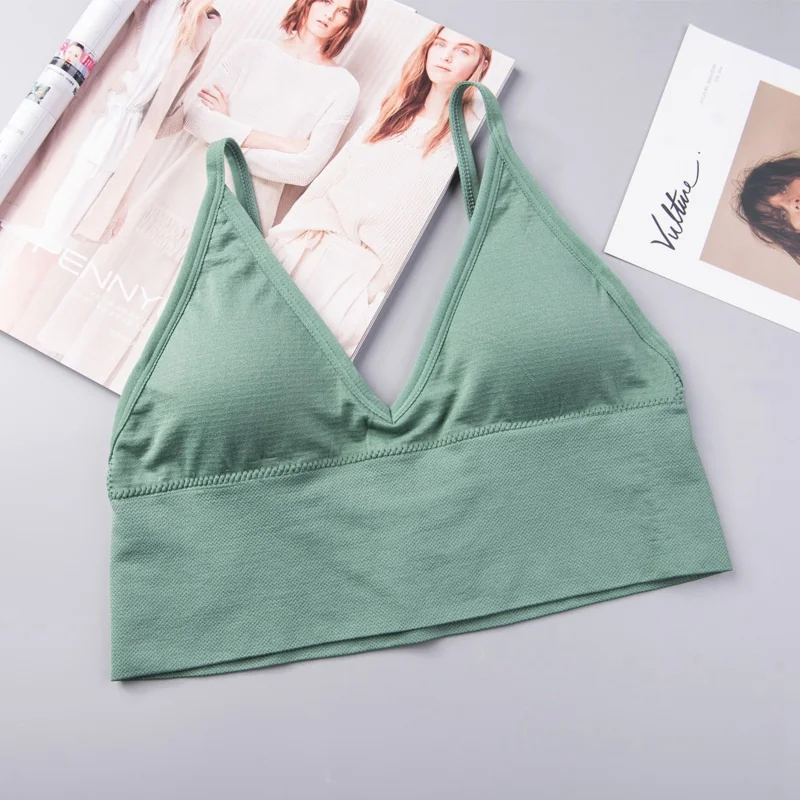 

One-Piece Padded Tube Top Women Adjustable Shoulder Strap Deep V Tank Top Camisoles Underwear