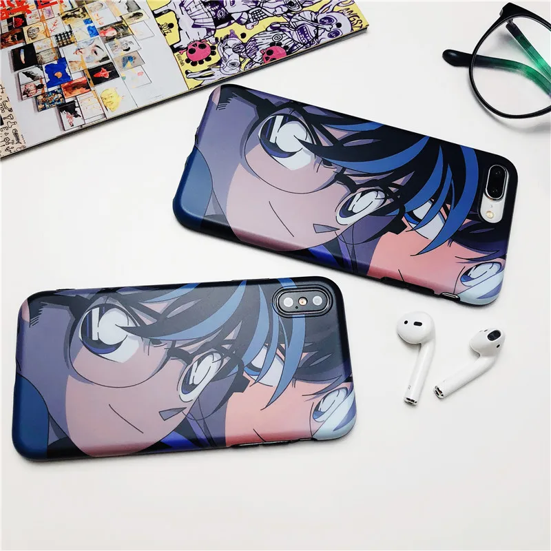 Чехлы для телефонов аниме Детектив Конан Kudou Shinichi Мягкий ТПУ чехол iPhone X 10 XS MAX XR 6 6S