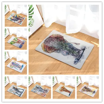 

Flannel Floor Mats Ancient elephant Bedroom Living Room Carpets Cartoon Bear Pattern Mat for Hallway Anti-Slip Tapete