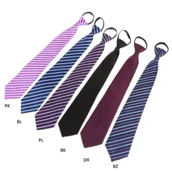 Для мужчин предварительно сделанные полосатый модельер галстук на молнии бизнес Свадебные Формальные Новый