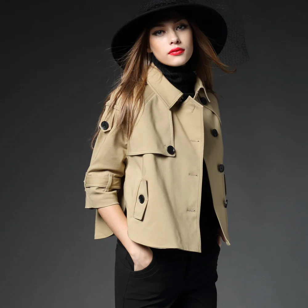 BURDULLY 2018 Spring Autumn New High Fashion Brand Woman Cloak small