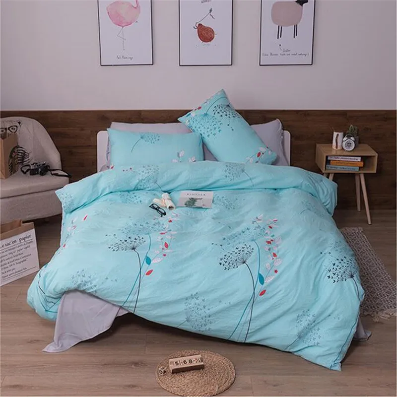 

cartoon pink flamingo bedding sets 3/4pcs geometric patternbed linings duvet cover bed sheet pillowcases cover set XHS0016