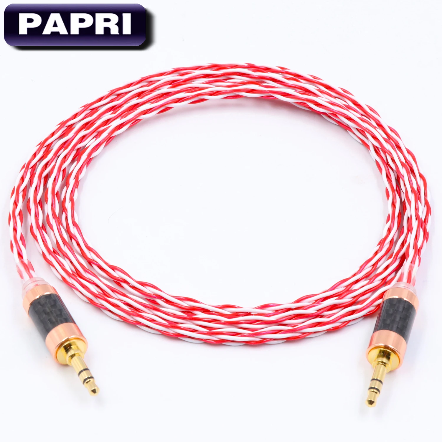 PAPRI AUX Headphone Cable PVC 6N OCC Silver Plated DIY Audio Cable HiFi Upgraded Wires Male To Male For Amplifier