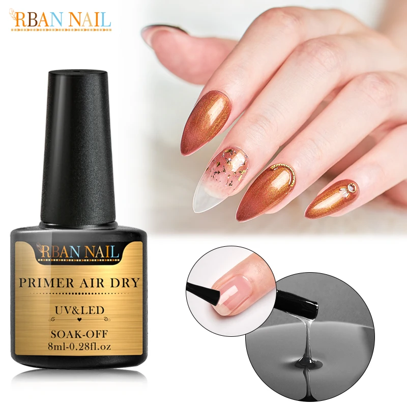 

RBAN NAIL 8ml Fast Air Dry Primer Gel Nail Polish No UV LED Lamp No Wipe Strengthen Gel Varnish Long Lasting Nail Art Manicure