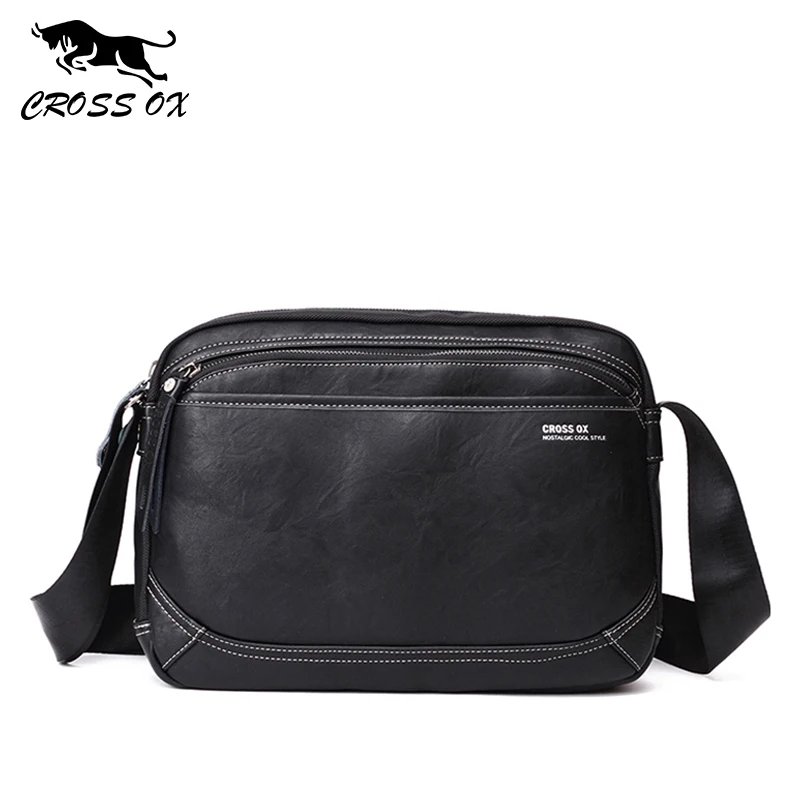 

CROSS OX New Arrival Mens Shoulder bag Casual Style Messenger Bags Black Shoulder Sac For Daily Use SL427M