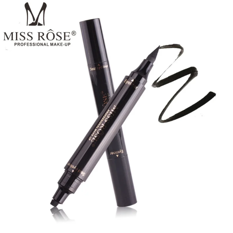 

MISS ROSE Brand Makeup Liquid Stamp Eyeliner Pencil Quick Dry Waterproof Eye Liner Black Color Beauty Eye Male Up Pencil