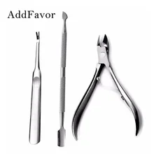AddFavor, 3 шт., нержавеющая сталь, для удаления кутикулы, кусачки, кусачки для ногтей, инструменты для дизайна ногтей, маникюрный набор для личного ухода