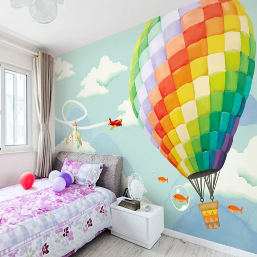 

Custom photo wallpaper Children bedroom wallpaper fairy tale Adventure theme background mural wallpaper large balloon